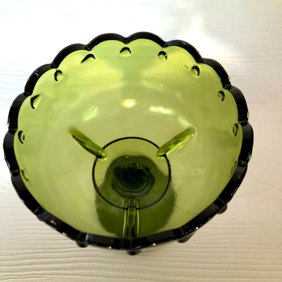 Indiana Glass Green Teardrop Pedestal dish - Picture 5 of 6